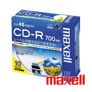 CD-R cd-r f[^p 10 5mmXP[X 700MB  48{Ή CDR700S.WP.S1P10S maxell }NZ