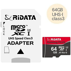 microSDXCJ[h 64GB UHS-3 V30 A1 4KΉ class10 microSDXC128GB U3I A_v^[t ۑ Gaming PLUS RiDATA }CNSD microSD 64GB y[OKi|Xgjz