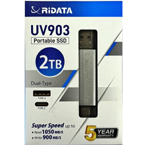 |[^uSSD PORTABLE SSD UV903 SV PSSD-Dual USB3.2 Gen2 USB Type-A Type-C fARlN^ 512GB 1TB 2TB SV e f[^] RpNg y Vo[ RIDATA Cf[^