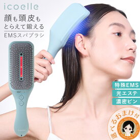 イコエル EMSブラシ ★後払い可！☆選べるおまけ★ icoelle イコエル EMSスパブラシ 送料無料 美顔器 顔 頭皮 ケア 光エステ 赤色LED 青色LED LLLT 低出力レーザー ピンブラシ 特殊EMS フェイスケア 頭皮ケア ヘッドスパ 山本幸恵 IESB-10 ert 60s