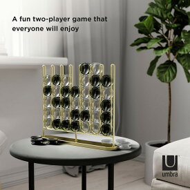 umbra STAX 四目並べ ゲーム オセロ ボードゲーム 36×8×30cm ゴールド ゲーム おもちゃ おしゃれ ホワイト シンプル モダン 北欧 ナチュラル 部屋 リビング インテリア