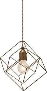 インターフォルム ペンダントライト LT-1092SQ ブレイスL レトロ球付 立方体 四角 Lサイズ 北欧 ゴールド