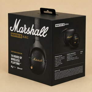 Marshall Monitor III A.N.C. BLACK ���C�����X�w�b�h�z�� Bluetooth5.3 ANC�Ή� �ő�100���ԍĐ� �}���`�|�C���g �L���Ή� �܂肽���� �u���b�N