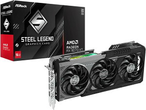 ASRock Radeon RX 9070 XT Steel Legend Dark 16GB GDDR6 �O���t�B�b�N�{�[�h RX9070XT SLD 16G