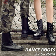 ダンスシューズ レディース ブーツ ダンスブーツ 編み上げ ローヒール 太いヒール 6cm ハーフブーツ 黒 …