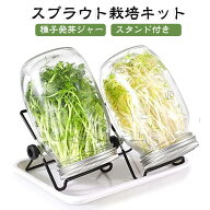 スプラウト栽培キット アルファルファ豆種子対応 種子発芽ジャーキット ブロッコリースプラウト 大型広口…