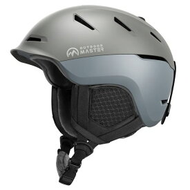 OUTDOORMASTERスキーヘルメットスノーボードヘルメットバイザー付きスノーヘルメット全方位調整アジャスター通気スイッチ16つ通気穴高密度EPSスキー用ヘルメット3D保護クッション取り出し可能洗濯可能大人用男女兼用