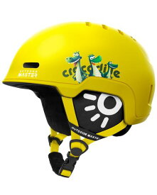 OUTDOORMASTERスキーヘルメット子供用スノーボードヘルメットバイザー付きスノーヘルメット全方位調整アジャスター通気スイッチ16つ通気穴高密度EPSスキー用ヘルメット3D保護クッション取り出し可能洗濯可能男女兼用