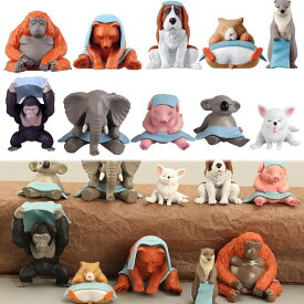 AAGWW カプセルトイ 子犬 フィギュア おもちゃセット 車の装飾 誕生日 パーティーグッズ 可愛らしい 飾り物(製品の内容:サウナ動物の10個セット)