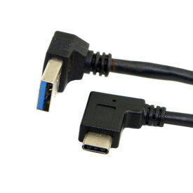 CY リバーシブルUSB 3.1 TYPE C USB-C 角度付きから上向き90度Aオスデータケーブル タブレット 携帯電話用 30CM
