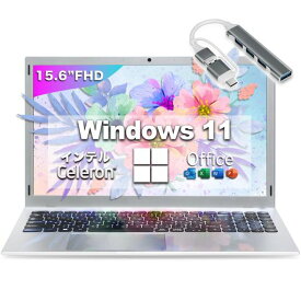 ノートパソコン 15.6インチ WINDOWS 11 MS OFFICE 2019搭載 CELERON N4020/8GB DDR4 RAM/512GB SSD/SSD拡張可能/15.6” FHD IPS