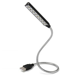 USBライト LEDデスクライト LED卓上ライト 読書ライト LEDランプ - DAFFODIL ULT05B-360°調整可能 高輝度 目に優しい 8灯搭載 USB充電式 PC作業/寝室/仕事/読書/描画/編み物/勉強 ブラック