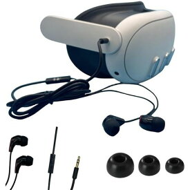 META QUEST 3 対応 インイヤーイヤホン ステレオ ノイズ キャンセル ヘッドフォン アクセサリー 3サイズの耳栓キャップ付き