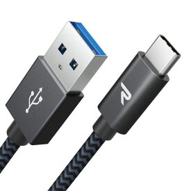 RAMPOW USB C ケーブル【2M/黒】TYPEC ケーブル 急速充電 QUICKCHARGE3.0対応 USB3.1 GEN1規格 IPHONE15シリーズ充電ケーブル SONY XPERIA/SAMSUNG/ASUS