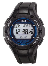 [キューアンドキュー] 腕時計 デジタル 電波 ソーラー 防水 日付 表示 ウレタンバンド MHS6-305 メンズ ブラック