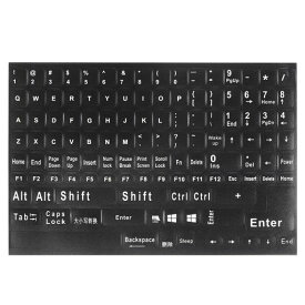 PATIKIL 英語キーボードステッカー ユニバーサルキーボード 交換 ノート デスクトップ コンピューター用カバー スタイル3 ブラック背景 ホワイトレタリング