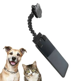 ペット自撮り棒、家庭用屋外用ペット用品用ポータブル電話クリップの操作が簡単(黒)