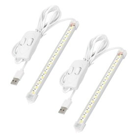 LED バーライト USBライト 高輝度LED蛍光灯 USB 棚下ライト 20%明るくする、 三つ光変換、1KWの電力で500時間を持ちます 昼白色 電球色 USB給電 19.5CM 30灯(2個入) (30LED(2個入))