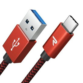 RAMPOW USB C ケーブル【1M/赤】TYPEC ケーブル 急速充電 QUICKCHARGE3.0対応 USB3.1 GEN1規格 IPHONE15シリーズ充電ケーブル SONY XPERIA/SAMSUNG/ASUS