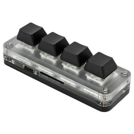 ミニキーボード 4キーキーパッド メカニカルキーボード RGBクールバックライト USBデータケーブル付き ショートカット キー カスタマイズ可能 ゲーミングキーボード