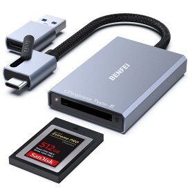 CFexpress カードリーダー 10Gbps、USB-C/USB-A 2-in-1 タイプ B CFexpress アダプター Windows/Mac/Linux/Android と互換性あり