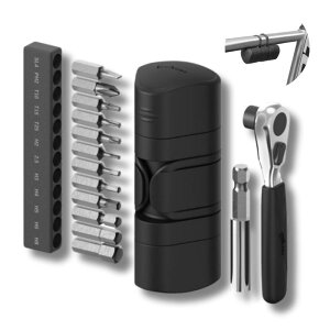 新登場 Bone 自転車マルチツール 自転車工具セット 自転車用携帯ツール 多機能 六角レンチ ソケット ラチェットレンチ 持ち運び便利 ロードバイク MTB クロスバイク - Bike Portable Tool Kit - Lite