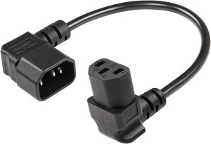 IEC 320 90xC13`C14dP[u 18AWG_EAOIEC 320 C13 3sX獶AOC14 3sIXdR[h Rs[^ LEDnCrWerj^уXLip 0.3M