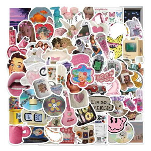 女の子 ステッカー INSスタイル 可愛いシール レトロステッカー 手帳ステッカー おしゃれ クラフト粘着 素材 人物 アルバム 手作り DIYの飾り65枚セット