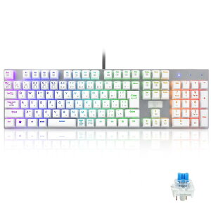 【日本語配列】メカニカル式ゲーミングキーボード 赤軸・青軸を採用 フルサイズ109キー Type-C USB有線接続 全キー防衝突 RGB発光LEDバックライト付き Windows/Mac OS対応 オフィス/ゲーム用JP