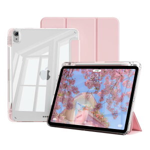 iPad Air 11�C���` �P�[�X M3/M2 (2025/2024) /iPad Air ��5����/��4���� ���O���\�ȓ����P�[�X �y�����[ �ϏՌ� �O�܂� ����PU ���U�[ ���^�y�� �ǂ���G�� (�s���N)