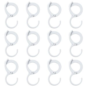 S���t�b�N �͂���ɂ��� �傫�� �����Ȃ� �z���C�g 12�Z�b�g �v���X�`�b�N�t�b�N �ω׏d4kg �N���[�[�b�g �m���_���X �䏊 ���� �����Ȃ� S���t�b�N �X�g�b�p�[�t�� 10.2cm