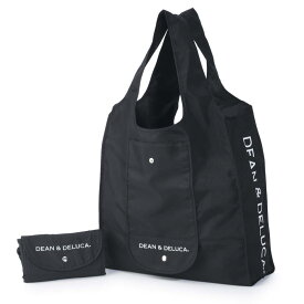[ディーンアンドデルーカ] ショッピングバッグ ブラック エコバッグ 折りたたみ 軽量 コンパクト レジ袋 マイバッグ 43×37×14cm