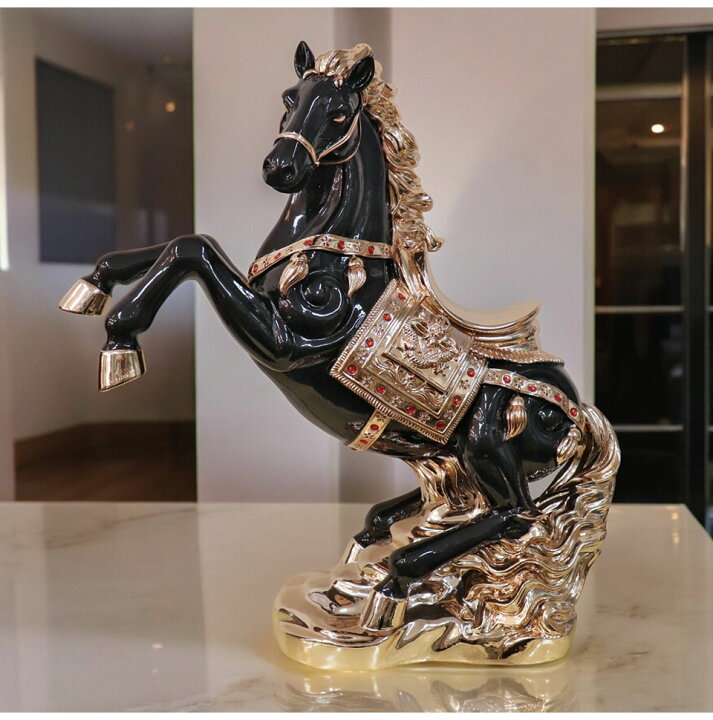 楽天市場】跳ね馬 置物 馬の置物 幅66cm 開運 風水 立ち馬 白馬  