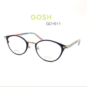 伊達メガネ ブルーライトカット PCメガネ レディース チタン フレーム メガネ GOSH ゴッシュ GO-611 Col.3 ネイビー
