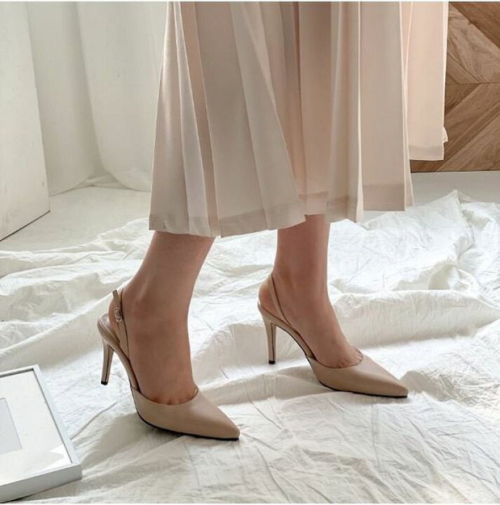 楽天市場 パンプス ピンヒール 9cm ハイヒール ポインテッドトゥ バックストラップ フォーマルパンプス 結婚式 パーティー 黒 白 ブラック ホワイト ベージュ シルバー Rilla By Uni