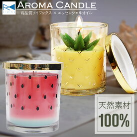 まとめ買い最大10％OFF｜アロマキャンドル アロマ ギフト かわいい 香りのインテリア フルーツの香り ソイワックス プレゼント パイン スイカ 長時間 ろうそく 癒し リラックス 誕生日 RIMINA