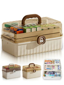 SALE開催中！5%OFF/薬箱 収納ボックス 救急ボックス 3段 けが 応急手当 大容量 薬入れ 防災グッズ たっぷり収納 日用品 裁縫グッズ 小物入れ 小物収納 お薬ケース 救急BOX 家庭用 便利グッズ RIMINA