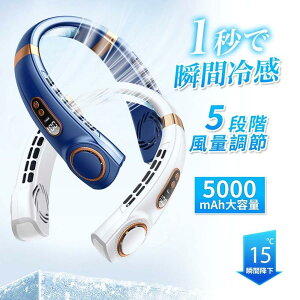 �񂩂��N�[���[ ��|����@ �l�b�N�N�[���[ �H�Ȃ� �啗�� �g�їp��@ 5000mAh 5�i�K���� ��e�� �É� �y�� �n���f�B��@ USB�[�d ���[�t���X��@�l�b�N�t�@�� �|�[�^�u�� �M���Ǒ΍�