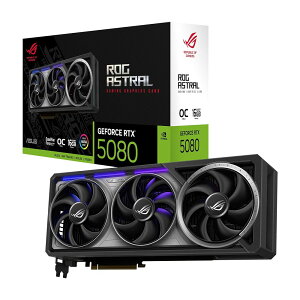 ASUS ROG Astral GeForce RTX 5080 OC Edition �Q�[�~���O�O���t�B�b�N�X�J�[�h (PCIe 5.0�A16GB GDDR7�AHDMI/DP 2.1