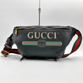 美品 GUCCI グッチ ボディバッグ ウエストポーチ バッグ シェリーライン ブラック レザー メンズ レディース ファッション 530412 USED 【中古】