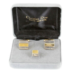 『USED』 Christian Dior クリスチャンディオール カフス・タイタックセット カフス メタル シルバーカラー×ゴールドカラー メンズ【中古】