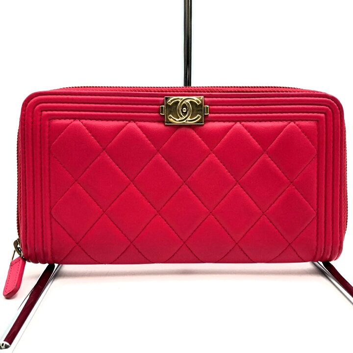 楽天市場】美品 CHANEL シャネル 長財布 ボーイシャネル マトラッセ 
