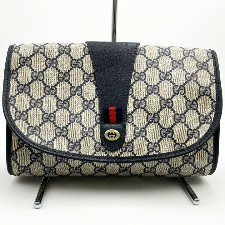 楽天市場】GUCCI グッチ オールドグッチ クラッチバッグ ポーチ グレー  