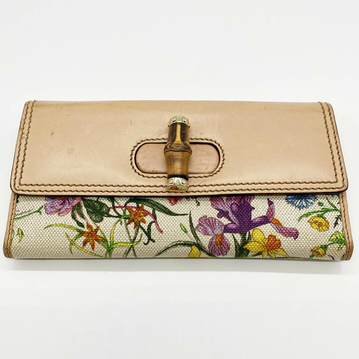 楽天市場】GUCCI グッチ 137374 長財布 ピンクベージュ フローラ 花柄  