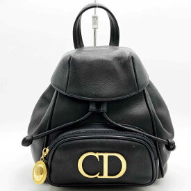 Christian Dior クリスチャンディオール ディオール リュック デイパック CDロゴ ブラック 黒 レザー レディース ファッション USED 【中古】