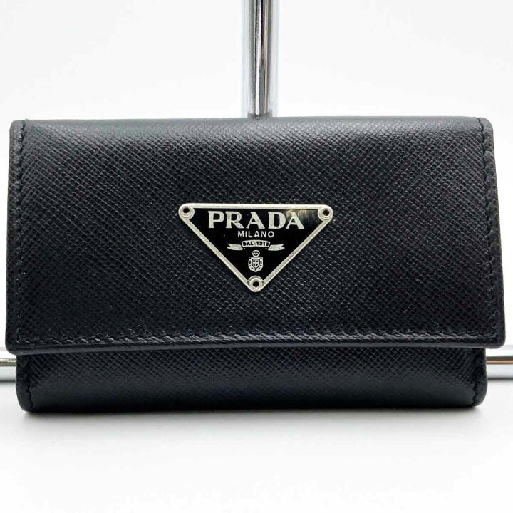 PRADA プラダ 【美品】サフィアーノ トライアングル 6連 キーケース  