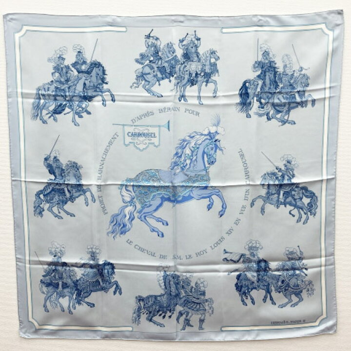 楽天市場】【美品】 HERMES エルメス カレ90 CARROUSEL 馬柄 スカーフ 