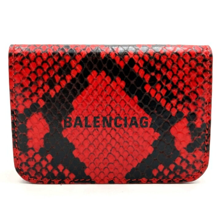 楽天市場】BALENCIAGA バレンシアガ 三つ折り財布 パイソン柄 財布 