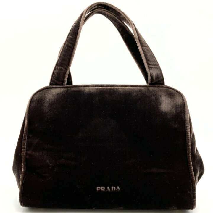 楽天市場】PRADA プラダ ハンドバッグ がま口 ゴールド金具 ブラウン  