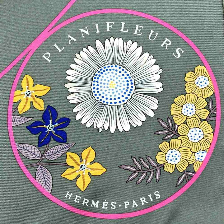 楽天市場】美品 HERMES エルメス スカーフ カレ90 PLANIFLEURS 
